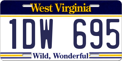 WV license plate 1DW695