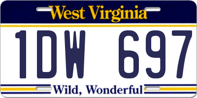 WV license plate 1DW697