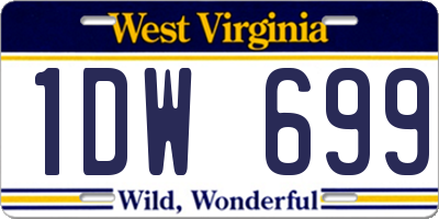 WV license plate 1DW699