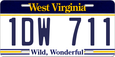 WV license plate 1DW711