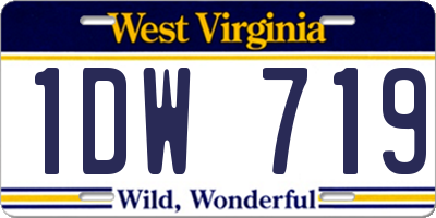 WV license plate 1DW719