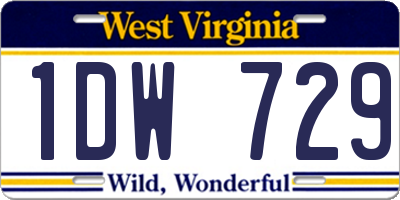 WV license plate 1DW729