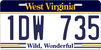 WV license plate 1DW735