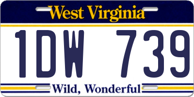 WV license plate 1DW739