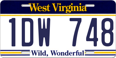 WV license plate 1DW748
