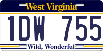 WV license plate 1DW755