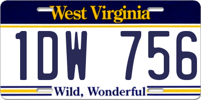 WV license plate 1DW756