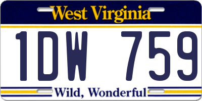 WV license plate 1DW759