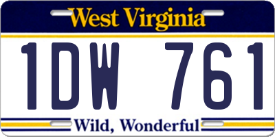 WV license plate 1DW761