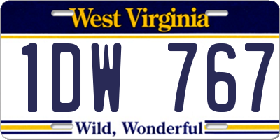 WV license plate 1DW767