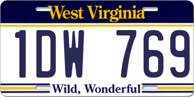 WV license plate 1DW769