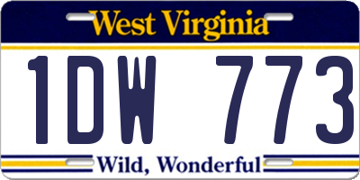 WV license plate 1DW773
