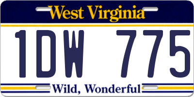 WV license plate 1DW775