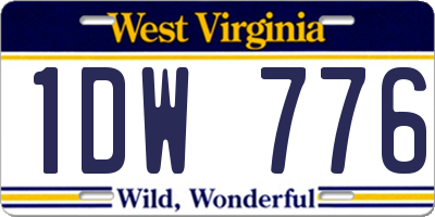 WV license plate 1DW776