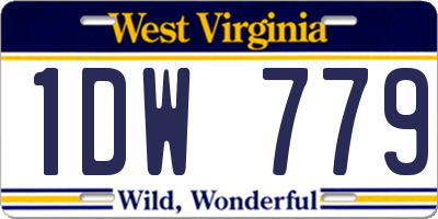 WV license plate 1DW779