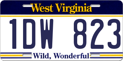 WV license plate 1DW823