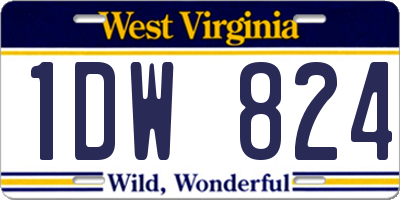 WV license plate 1DW824