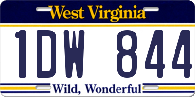 WV license plate 1DW844