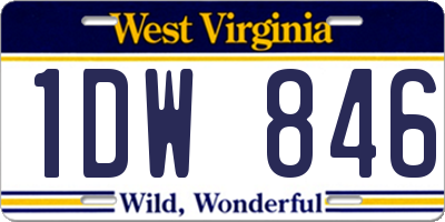 WV license plate 1DW846