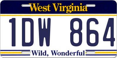 WV license plate 1DW864