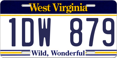 WV license plate 1DW879