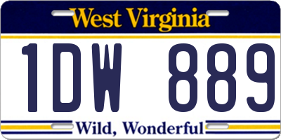 WV license plate 1DW889