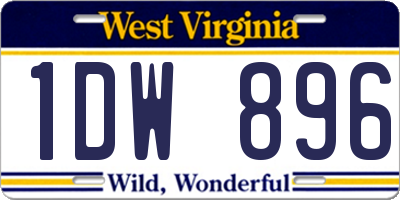 WV license plate 1DW896