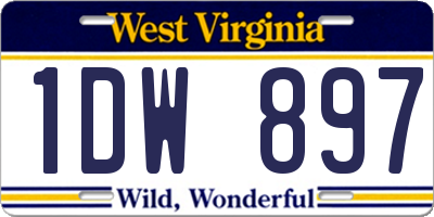 WV license plate 1DW897