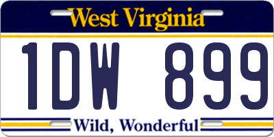 WV license plate 1DW899