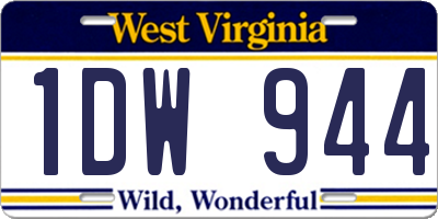 WV license plate 1DW944