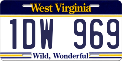 WV license plate 1DW969