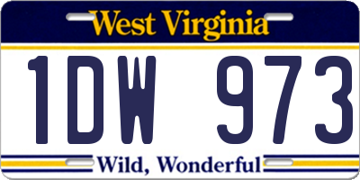 WV license plate 1DW973