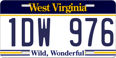 WV license plate 1DW976