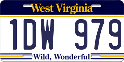 WV license plate 1DW979