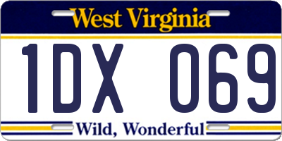 WV license plate 1DX069