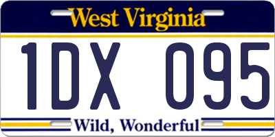 WV license plate 1DX095