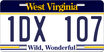 WV license plate 1DX107