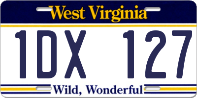 WV license plate 1DX127