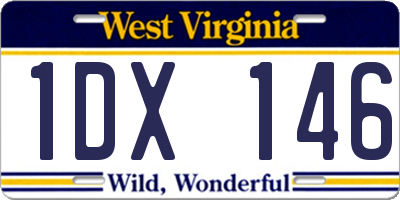 WV license plate 1DX146