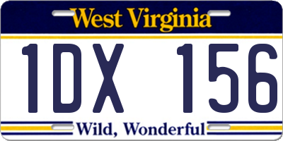 WV license plate 1DX156