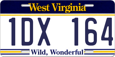 WV license plate 1DX164