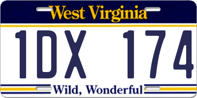 WV license plate 1DX174