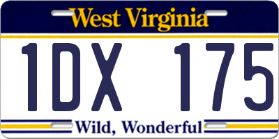 WV license plate 1DX175