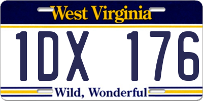 WV license plate 1DX176