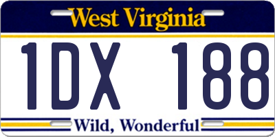 WV license plate 1DX188