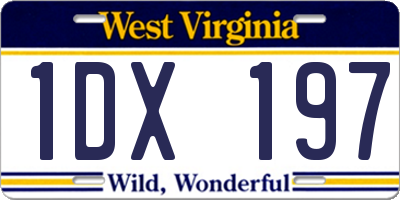 WV license plate 1DX197