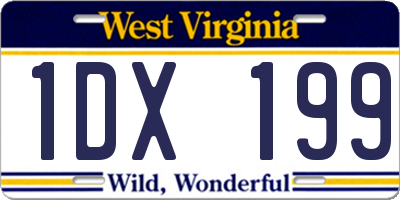WV license plate 1DX199