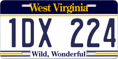 WV license plate 1DX224