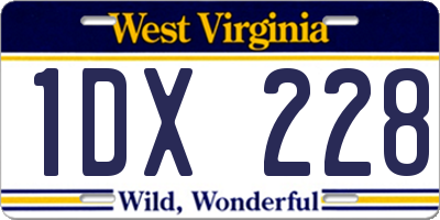 WV license plate 1DX228