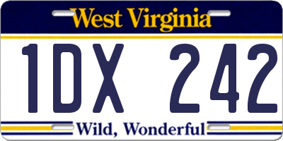 WV license plate 1DX242